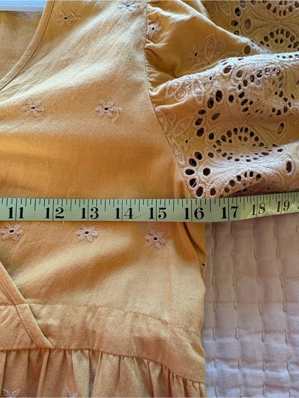 Christy Dawn Mustard Eyelet Maxi Dress with Tie Waist - Picture 6 of 10